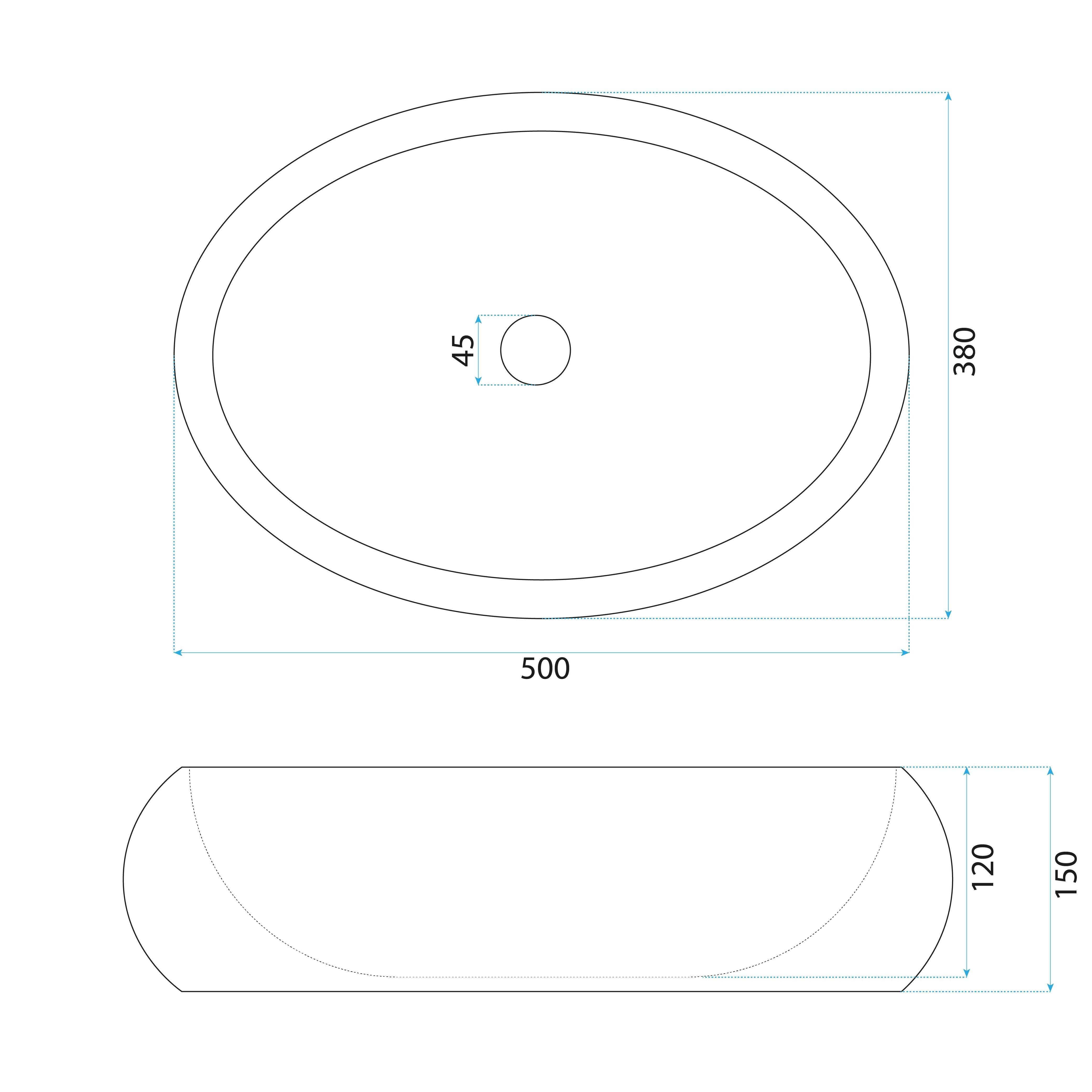 Lavabo Da Appoggio Rea Mika Black