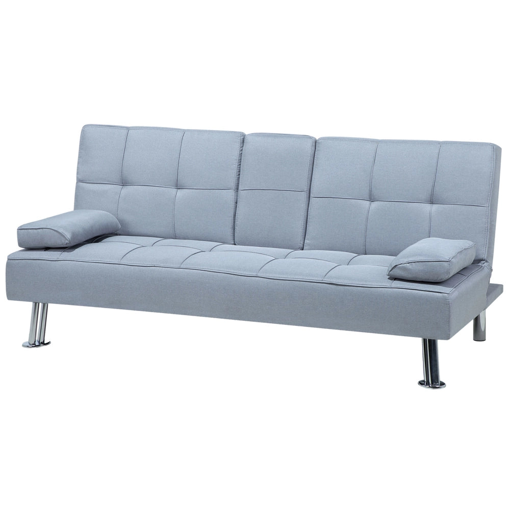 Divano letto a 3 posti moderno in tessuto di colore grigio chiaro salotto elegante stile moderno