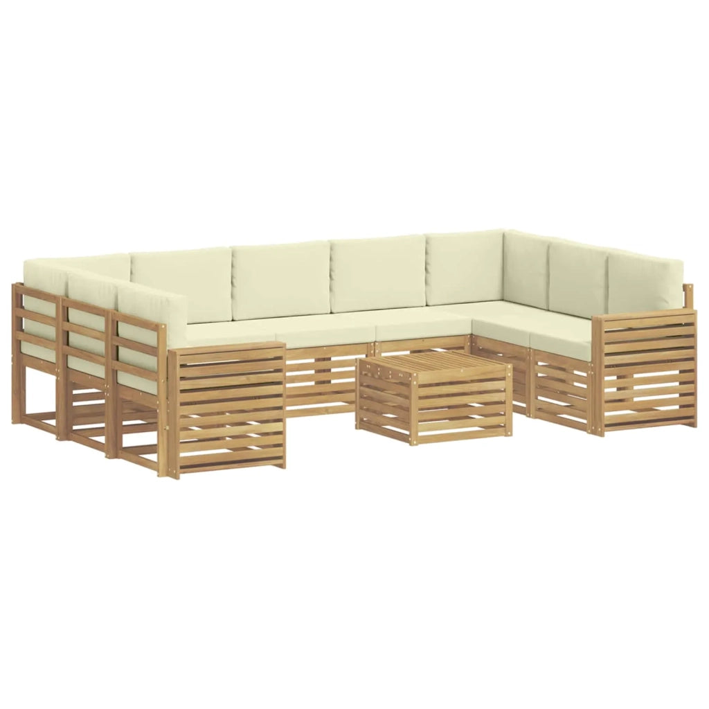Set di divani da esterno 10 pcs Bianco e Crema 59 x 59 x 37 cm 3392550