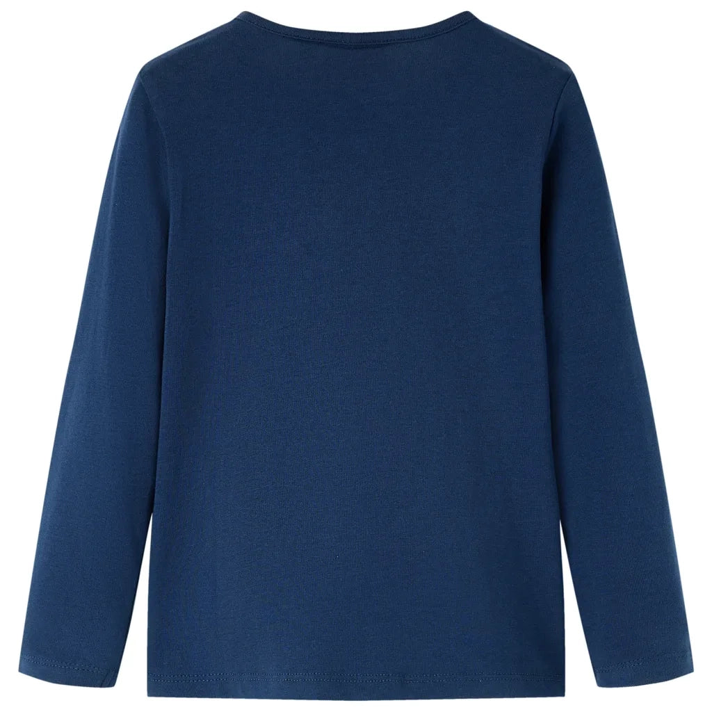 Maglietta per Bambini a Maniche Lunghe Blu Marino 140cod mxl 84107