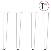 Gambe a forcina per tavoli consolle 4 pz Bianco 72 cm Acciaio massiccio