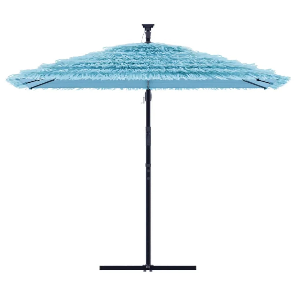 Ombrellone da giardino in poliestere 269 x 269 x 235 cm protezione solare con meccanismo a manovella in acciaio blu 02_0056379