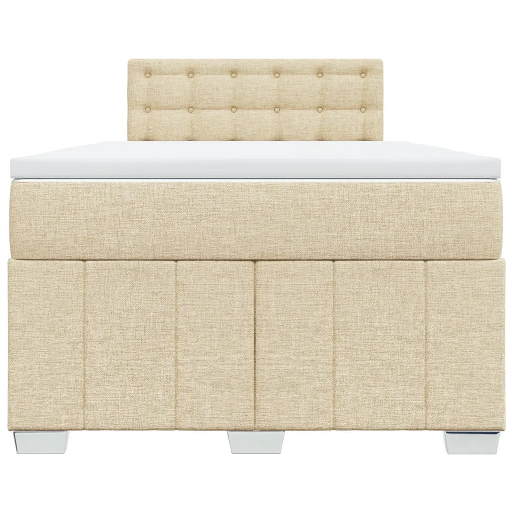 vidaXL Giroletto a Molle con Materasso Crema 120x200 cm in Tessuto