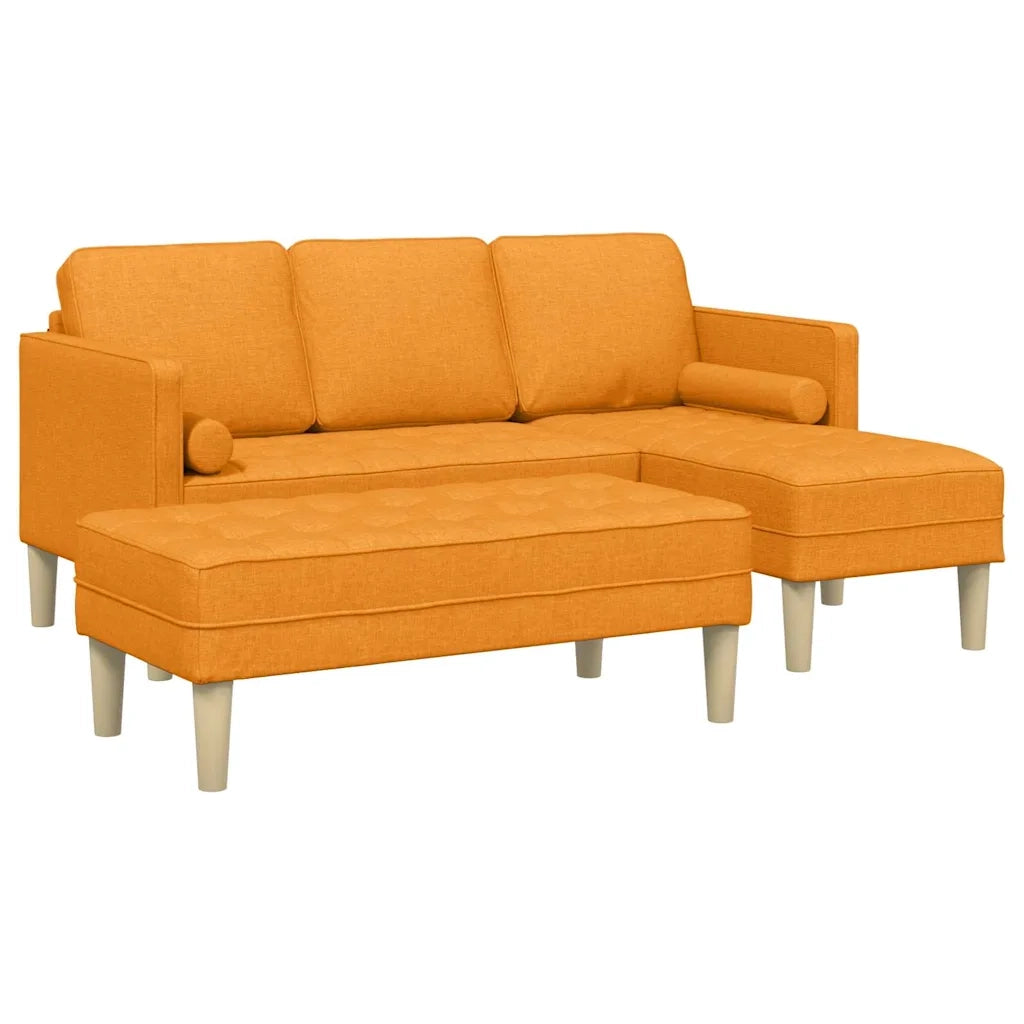 Set di divani con cuscino 2 pcs Giallo Scuro Poliestere 3329260