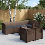 Divano 7 Posti da Giardino con Cuscini Aspetto Rattan PP 3444149