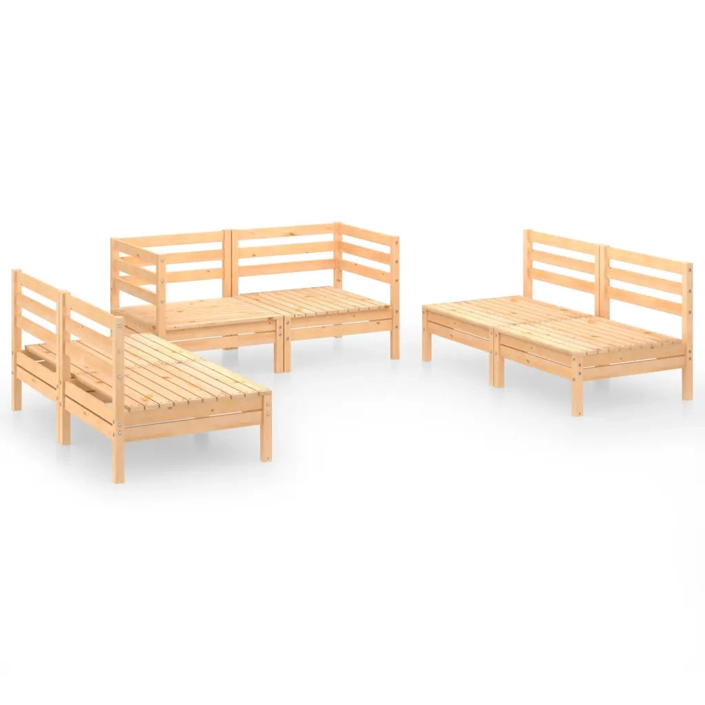 Set Divani da Giardino 6 pz in Legno Massello di Pino cod mxl 44868