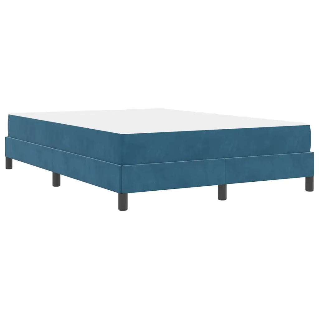 Letto a molle con materasso-Struttura Letto con Materasso Blu Scuro 140 x 200 cm Tessuto