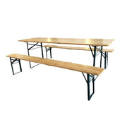 C SET BIRRERIA C/PANCHE LEGNO/METALLO 220X80X76CM- 1,0 pz