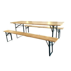 C SET BIRRERIA C/PANCHE LEGNO/METALLO 220X80X76CM- 1,0 pz