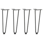 Gambe a forcina per tavolino 4 pz antracite 42 cm acciaio massiccio 4012422