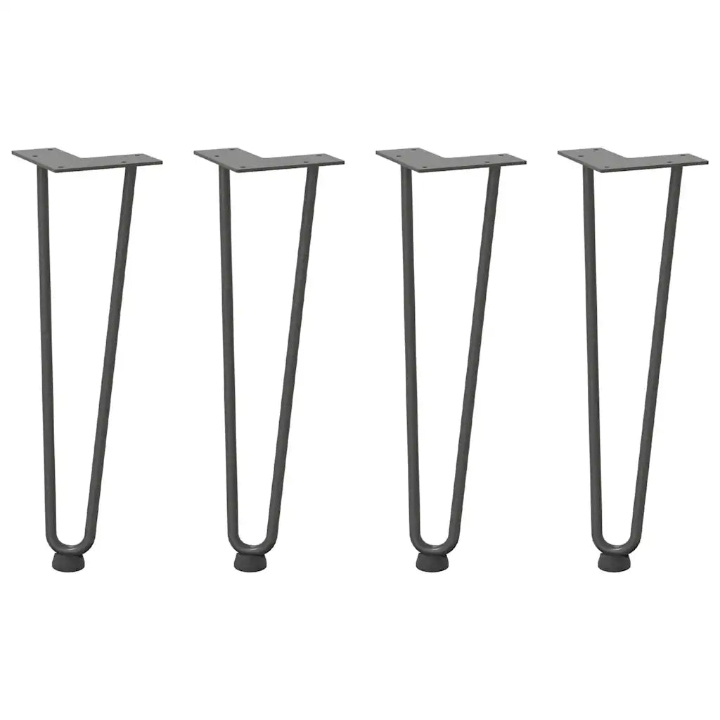 Gambe a forcina per tavolino 4 pz antracite 42 cm acciaio massiccio 4012422
