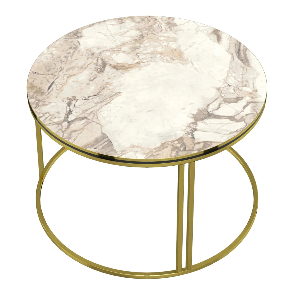 Tavolino rotondo 50 x 80 cm marmo bianco oro 03_0008424
