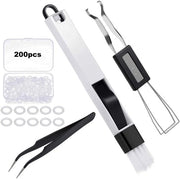 Kit di pulizia per tastiera da 203 pezzi - set di pulizia - rimuovitore di dadi - pinza - contenitore di conservazione - inclusi cuscinetti in gomma