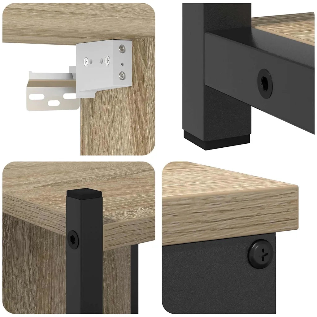 Set di mobili per il bagno con lo scaffale 4 pcs Rovere Sonoma 3399398