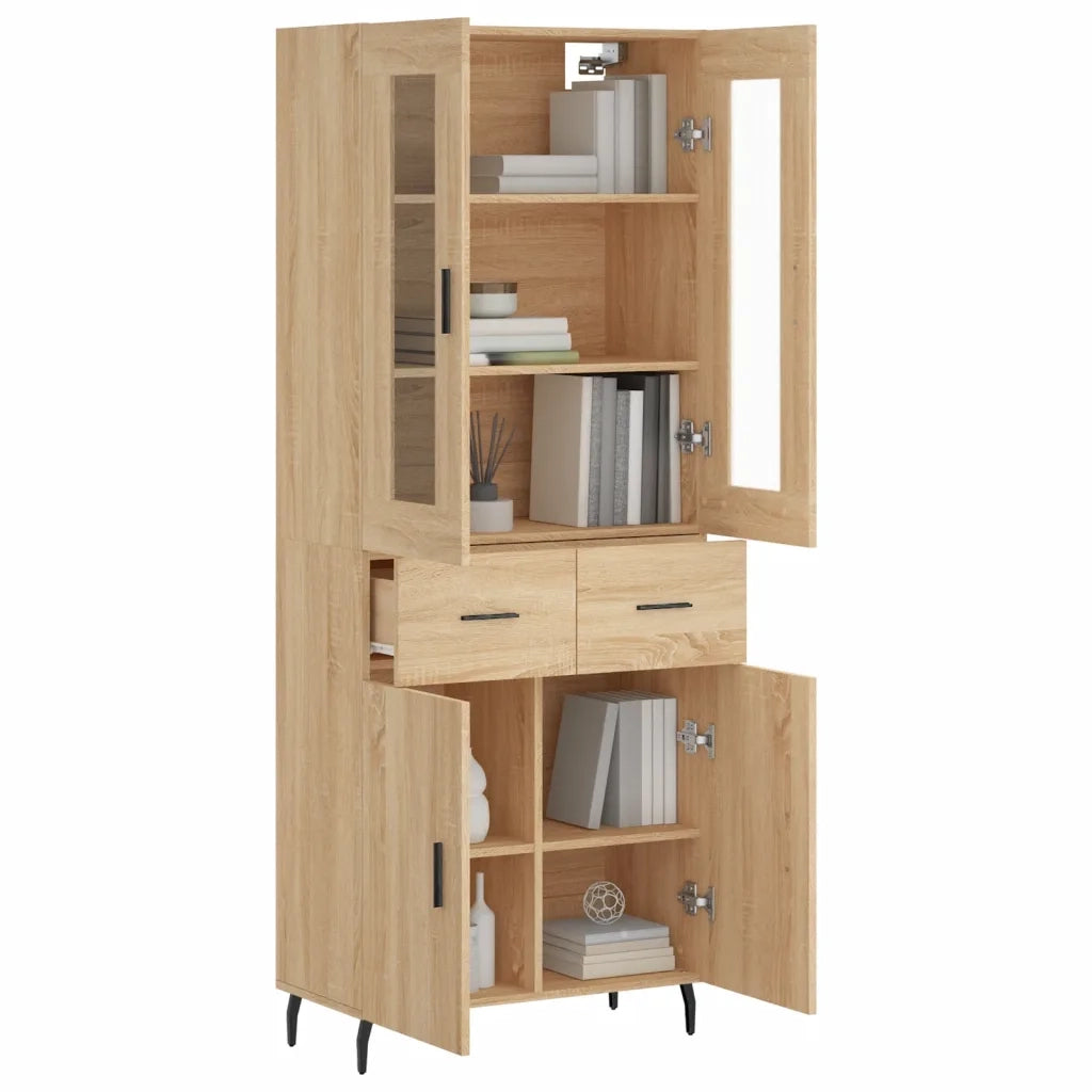 Credenza-Buffet-Armadio da cucina Rovere Sonoma 69,5x34x180 cm in Legno Multistrato 575645