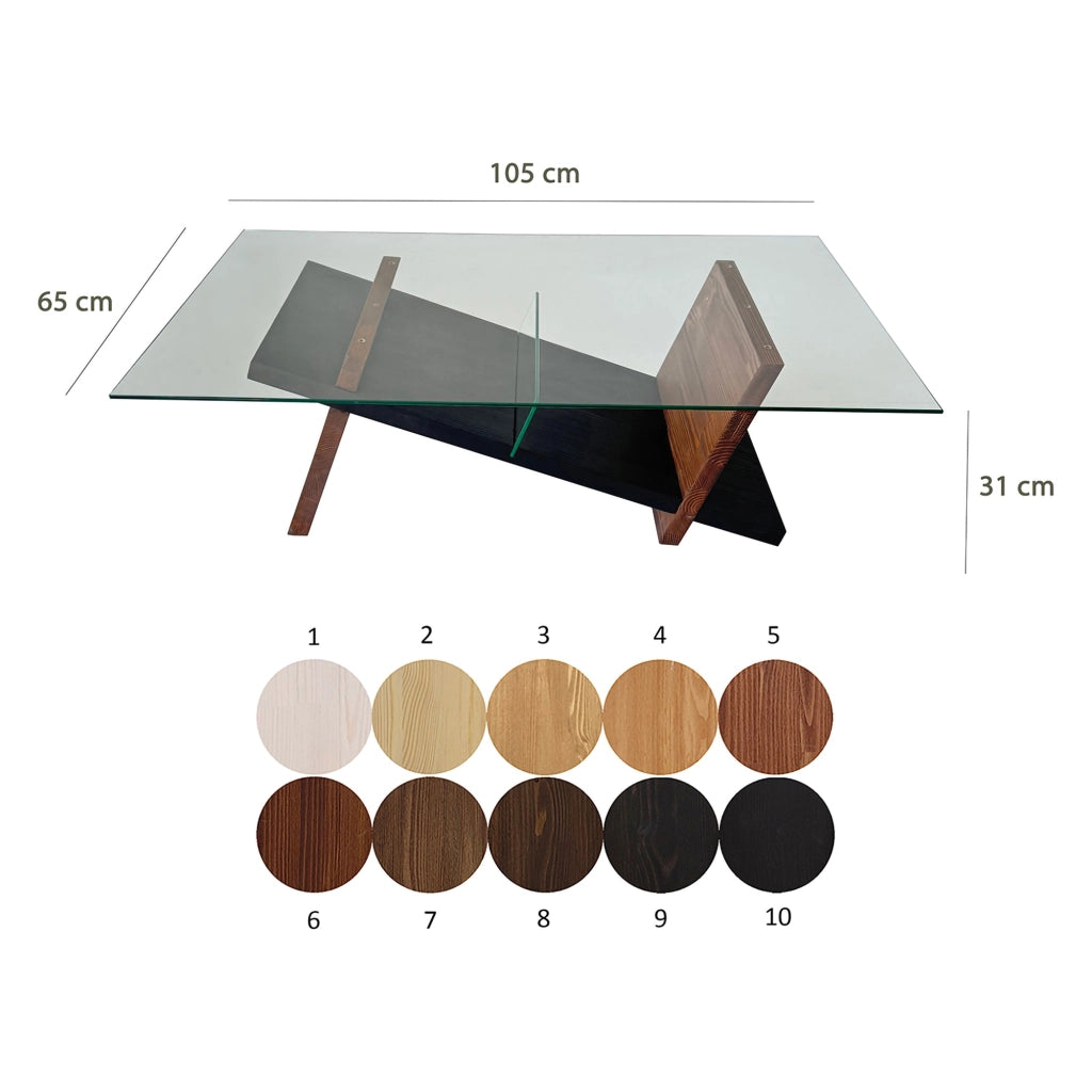 Incarico, Tavolino da Salotto un Vano, 105x65x31h cm Marrone Noce