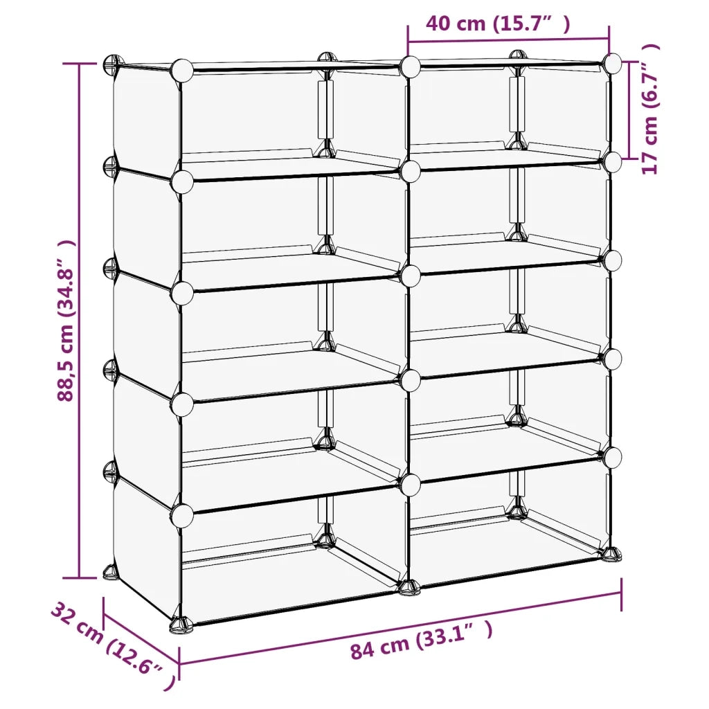 Scarpiera | Mobile per scarpe Trasparente 84x32x88,5 cm in PP