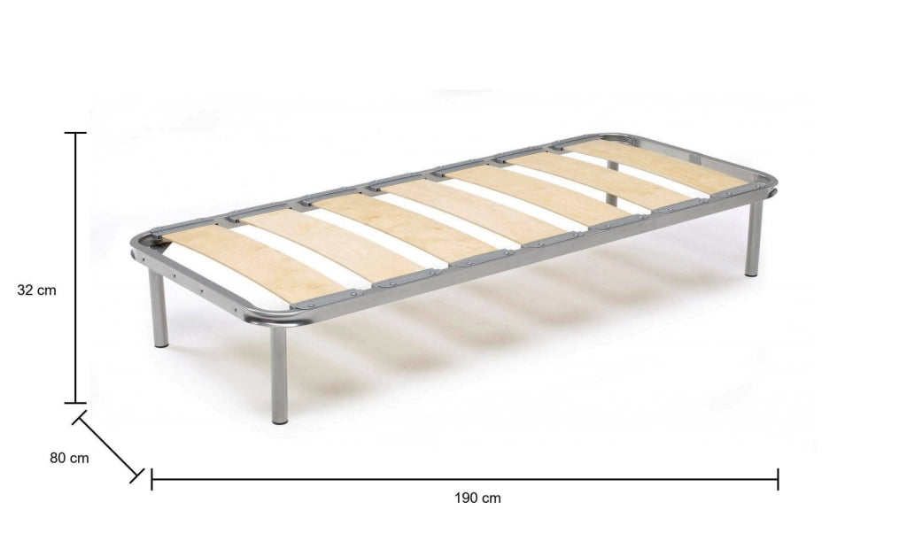 Rete letto singolo Arthurista, Rete ortopedica a doghe larghe, 100% Made in Italy, cm 80x190h 31