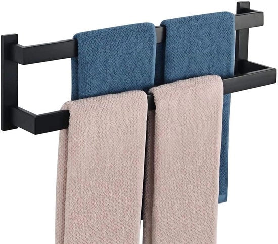 Maniglione a forma trapezoidale per asciugamani - acciaio inossidabile - nero opaco