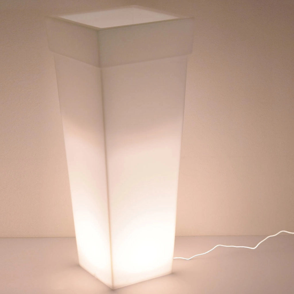 Vaso Luminoso da Giardino a LED 40x40x100 cm in Resina 5W Oak Bianco Neutro