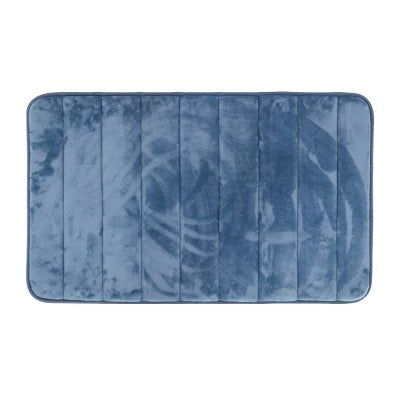 Tappeto bagno 100% poliestere 45x75 turchese cobalto antiscivolo  Memo