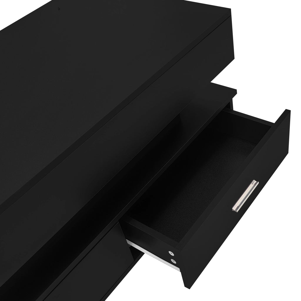 TAVOLINO da caffè 100x50x44 cm regolabile idraulico con LED Nero in truciolare