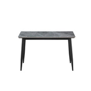 Tavolo da pranzo GRANVIA – 120x70 cm – Effetto ardesia – Struttura in metallo – Design compatto e moderno