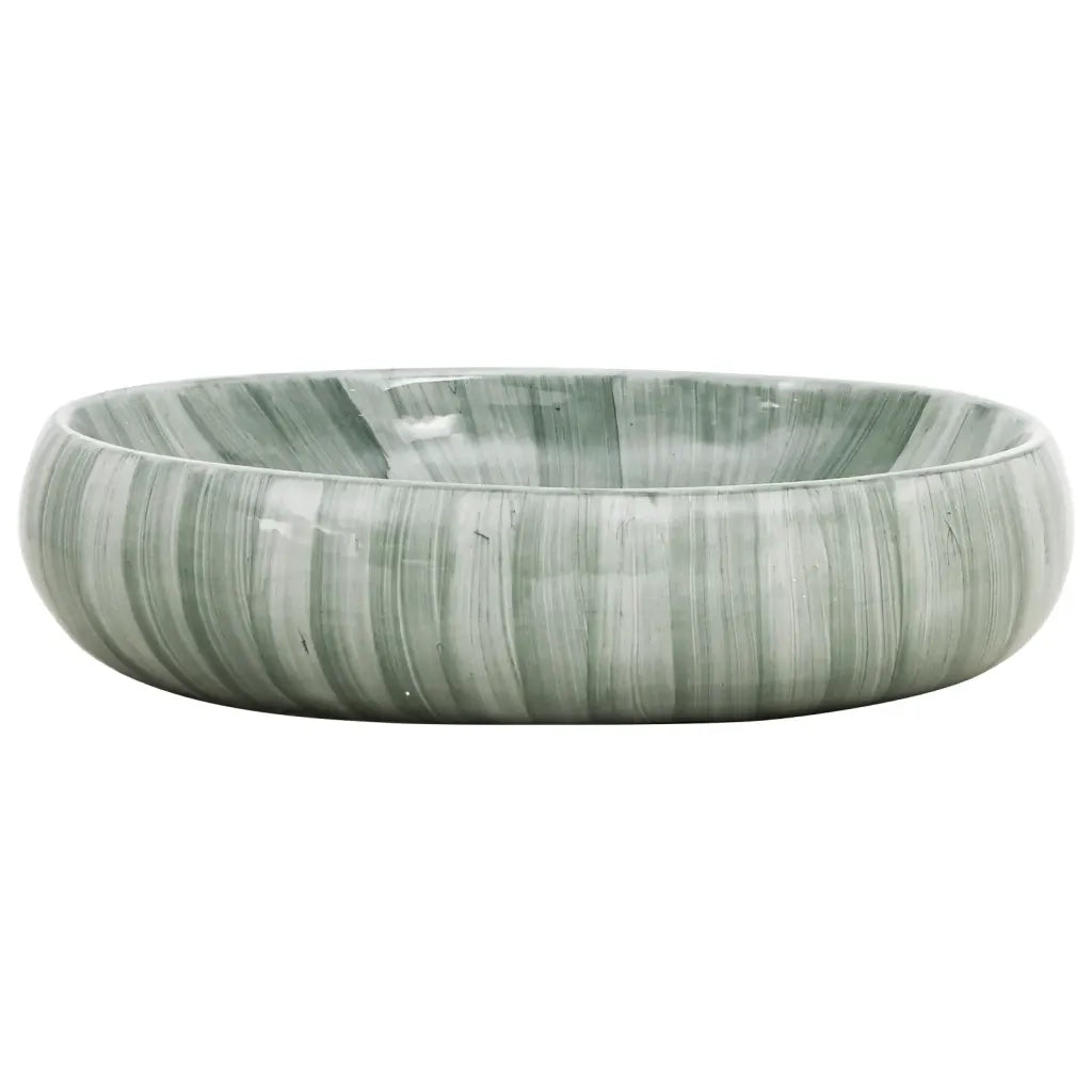 Lavabo da Appoggio Verde Ovale 59x40x15 cm Ceramica 155083