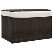 Cesto Biancheria Coperchio Marrone Scuro 55,5x35x34 Polyrattan CFW9698030