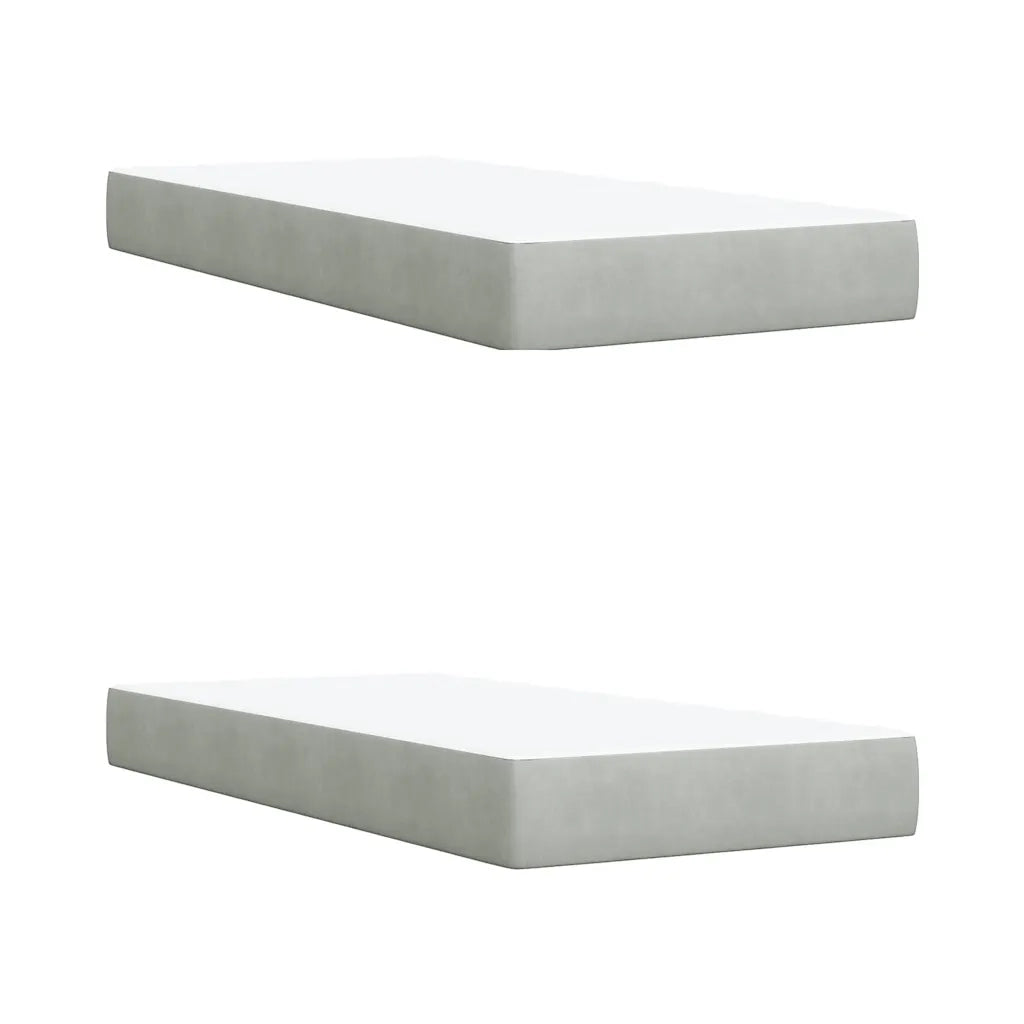 Giroletto a Molle con Materasso Grigio Chiaro 200x200cm Velluto