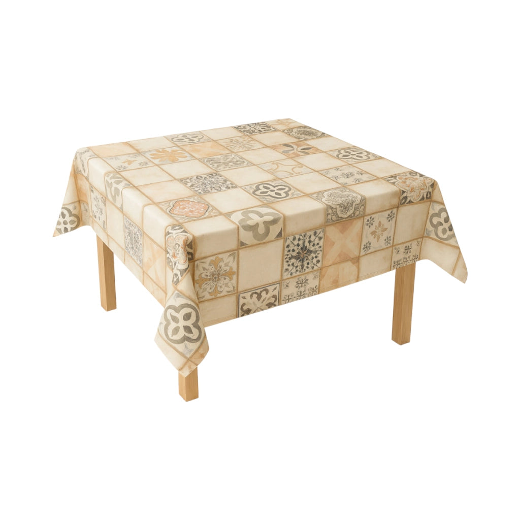 Rotolo tovaglia decorativa in PVC – modello piastrelle vintage Materiale: PVC con supporto tessile (45 g/m²)  Dimensioni rotolo: 1,37 × 20 m Breckner Germany