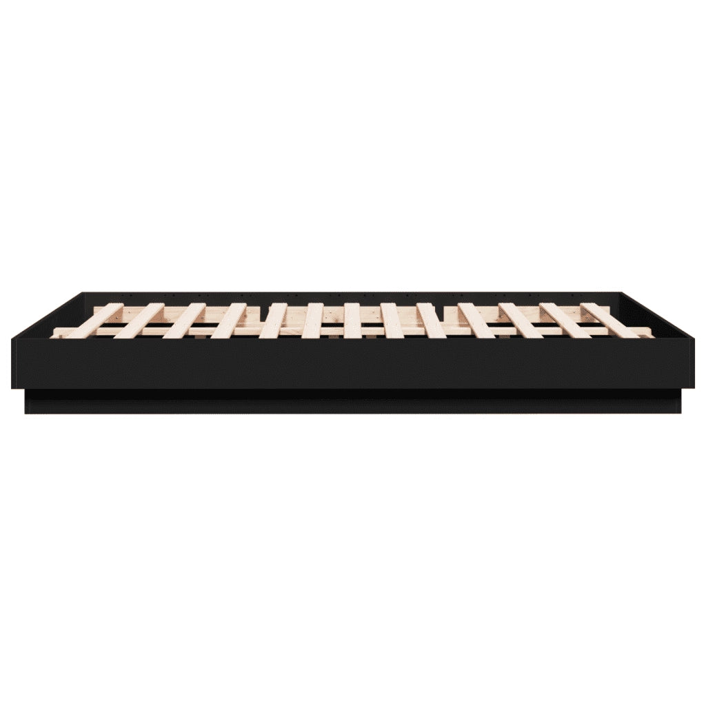 Giroletto con LED senza Materasso-Struttura Letto Nero 150x200 cm 615919