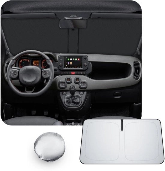 Zonwering per CDEFG, compatibile con Fiat Panda 2013-2023, per parabrisi, parasole, parafango, parabrisi, auto, ombrello per auto, accessori