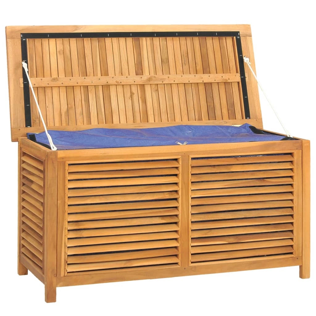 Contenitore e borsa da giardino 114 x 50 x 58 cm in legno massello di teak 02_0013130