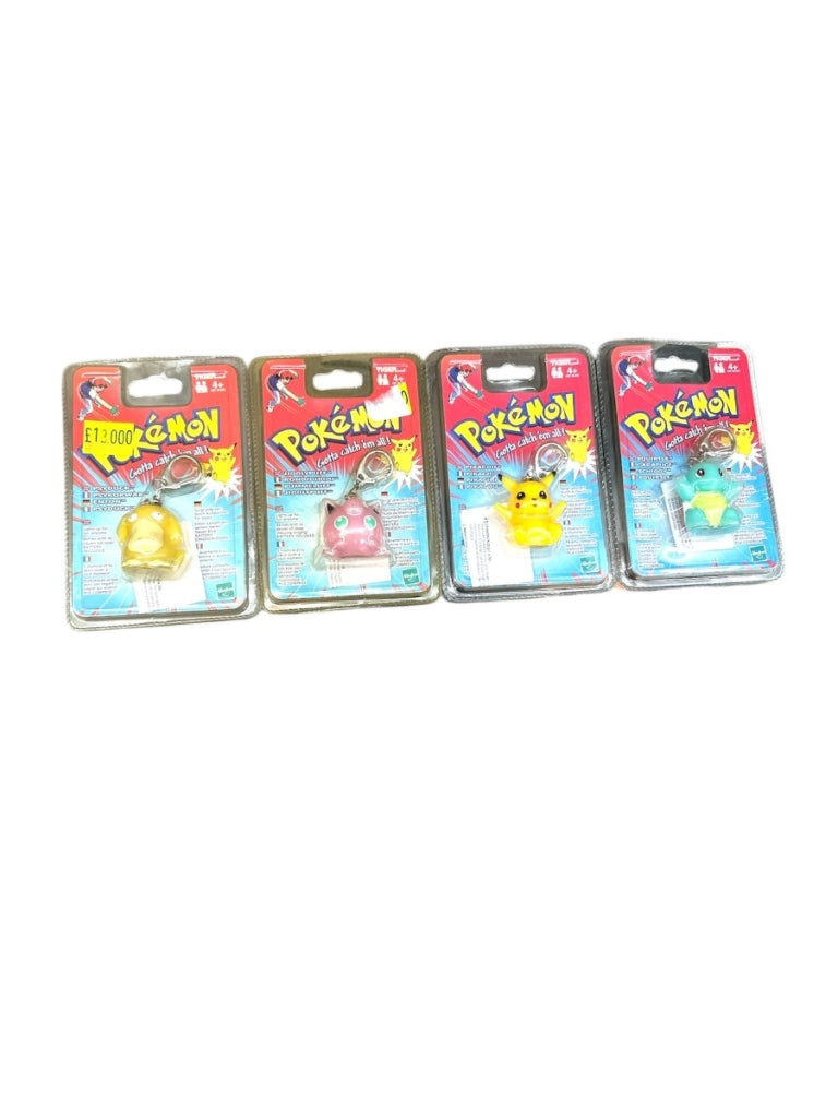 Pokemon Portachiavi Pokemon 1999 Originali Vintage Nuovo Pack 4 pezzi