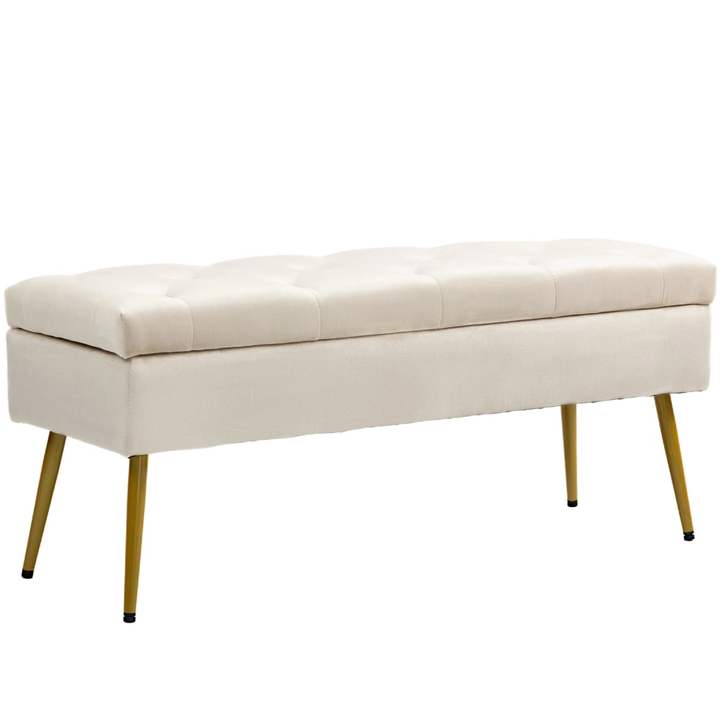 SEDUTA CON CONTENITORE 102x35x43 cm Beige in poliestere