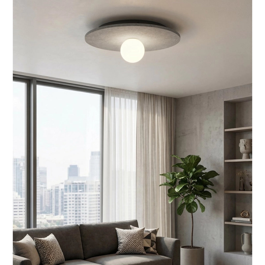 Lampada da soffitto CALMA in feltro grigio