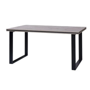 Tavolo MALAGA - Stile industriale - Colore rovere Wellington con gambe nere - 160 x 90 x 78 cm