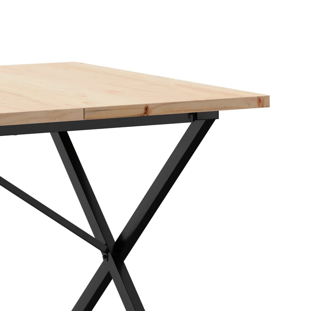 Tavolo da Pranzo Telaio a X 180x90x75,5 cm Legno Pino e Acciaio 3282766
