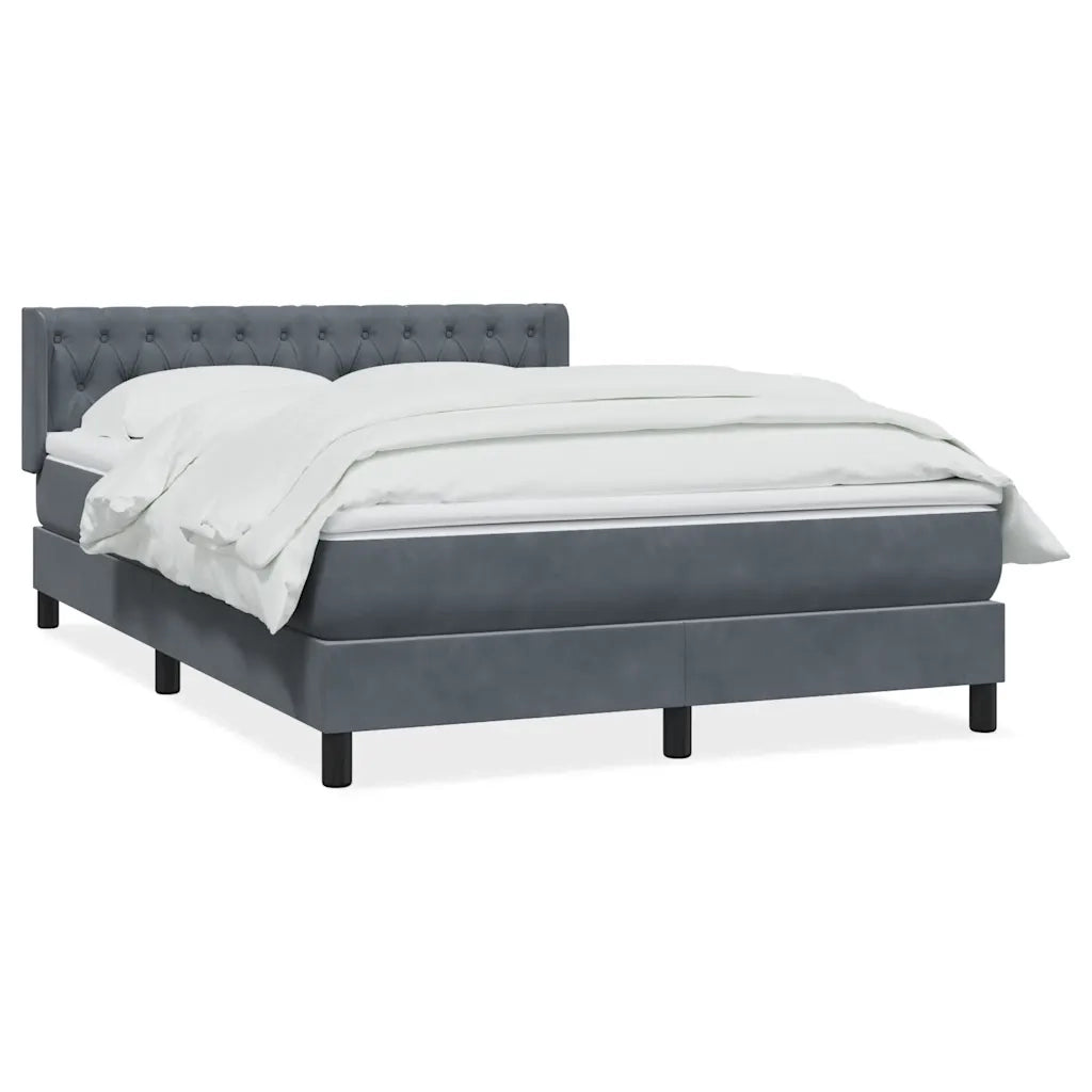 Giroletto a Molle con Materasso Grigio Scuro 160x210 cm Velluto 3318370