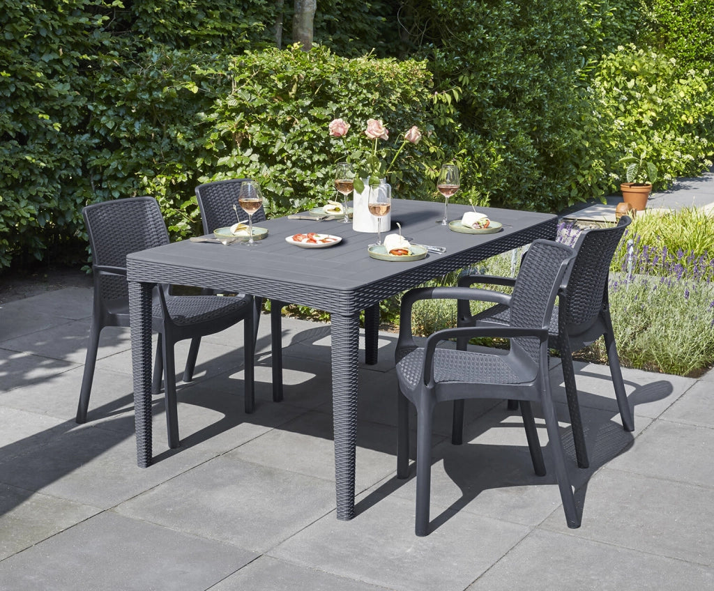 Tavolo da Giardino 160x90x74 cm in Resina Keter Girona Antracite