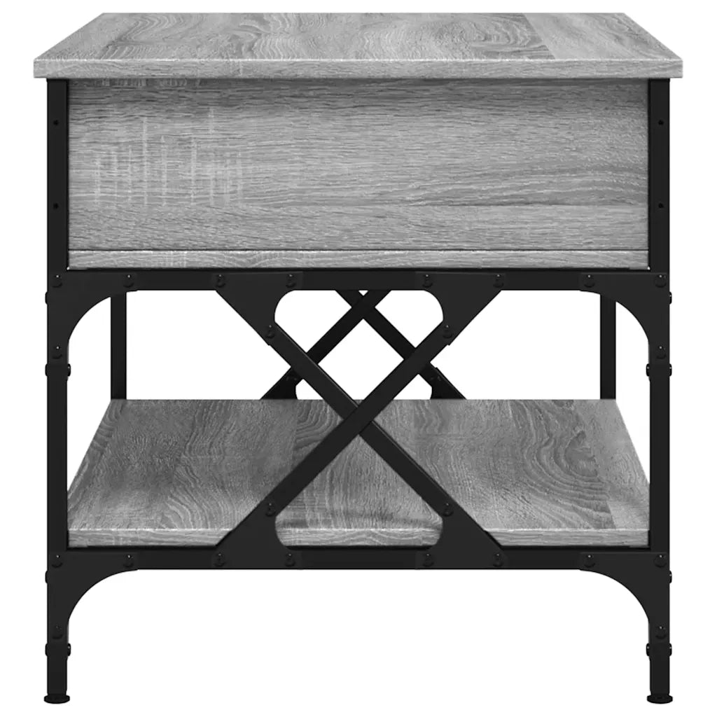 Tavolino salotto | Tavolino da caff¨¨ | Tavolino da Soggiorno Grigio Sonoma 70x50x50 cm Multistrato Metallo