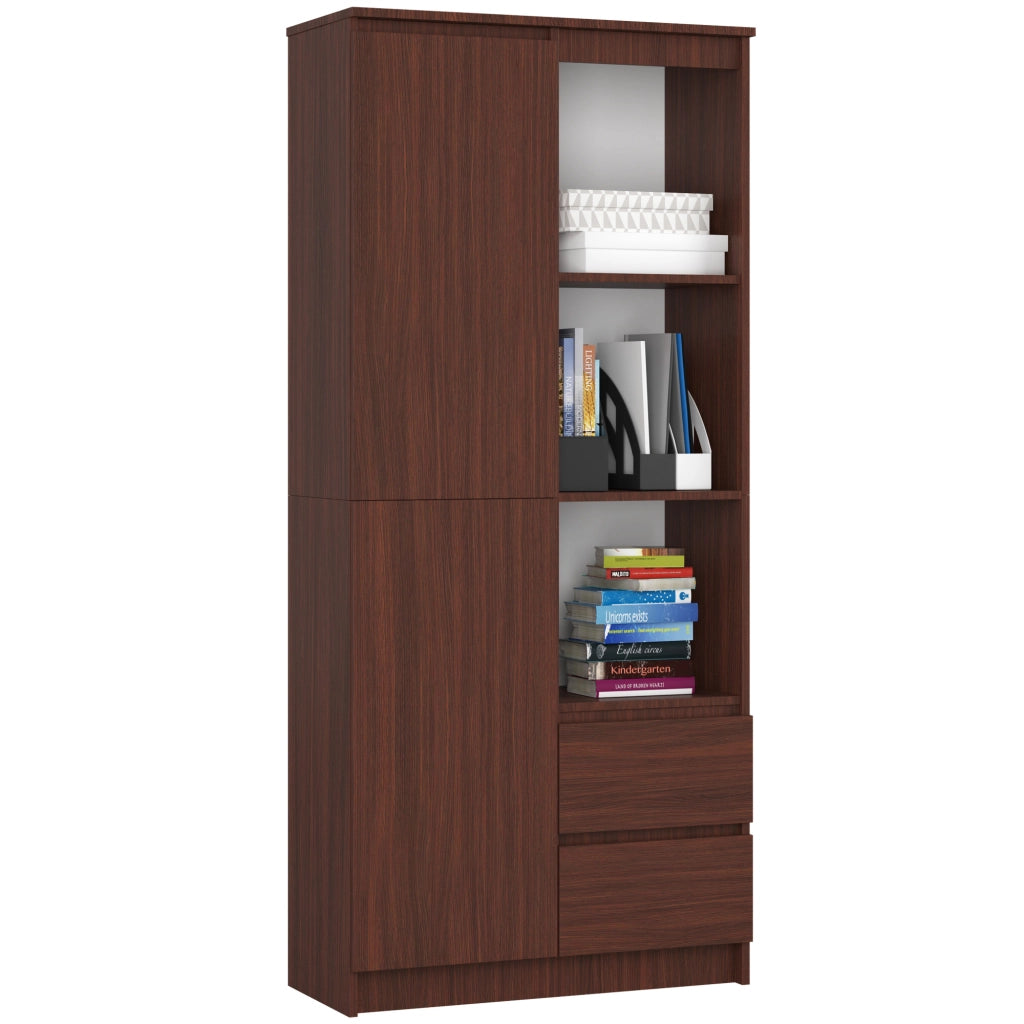 Armadio da ufficio AKORD R11 Wengé 80 cm 1 anta 2 cassetti 80x35x180 cm