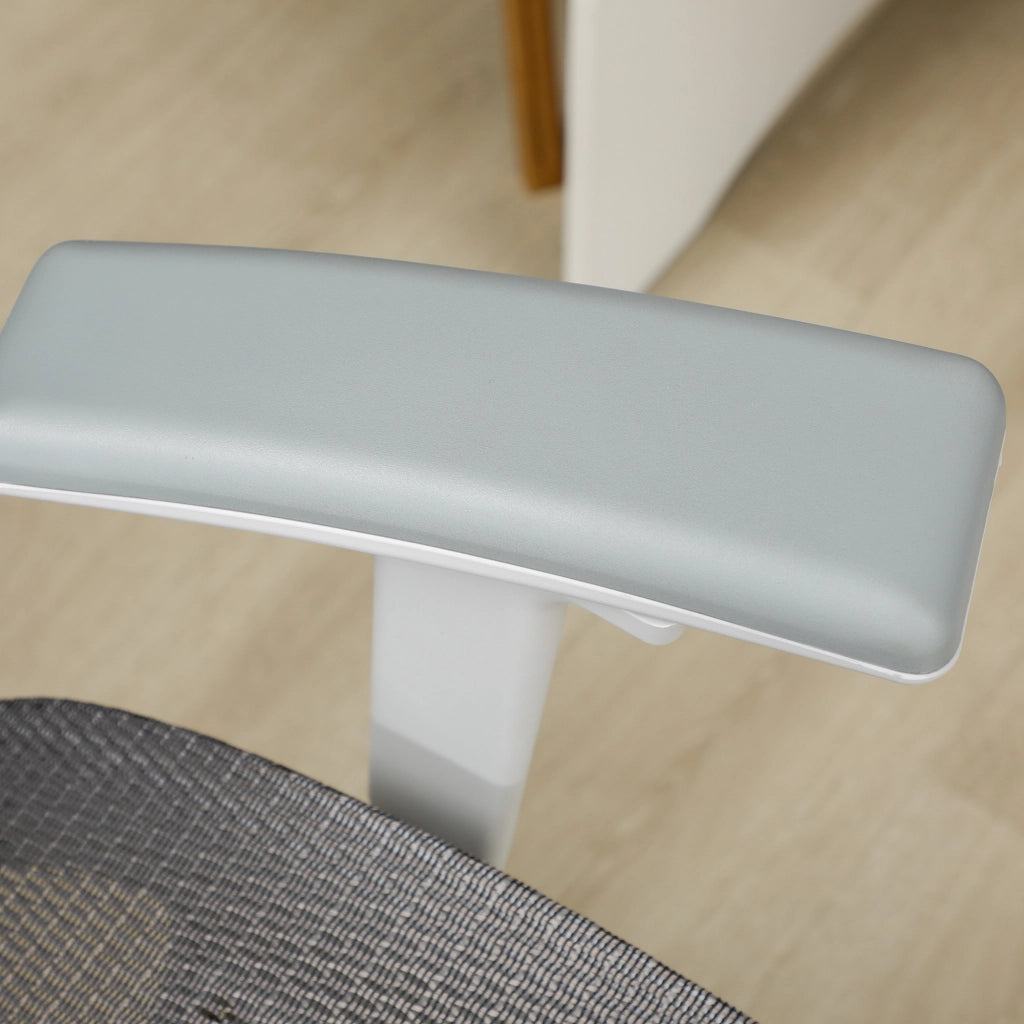 Sedia da ufficio ergonomica con poggiatesta e schienale reclinabile a 3 posizioni in schiuma grigia 67 × 65 × 120-128 cm