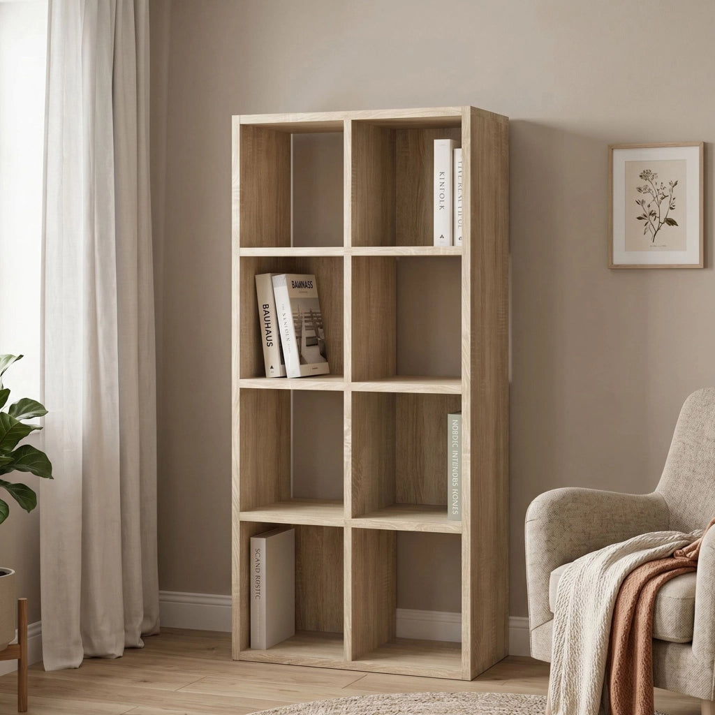 Biblioteca Lifatila, Libreria 6 Ripiani, 61x30x121h cm Marrone Rovere