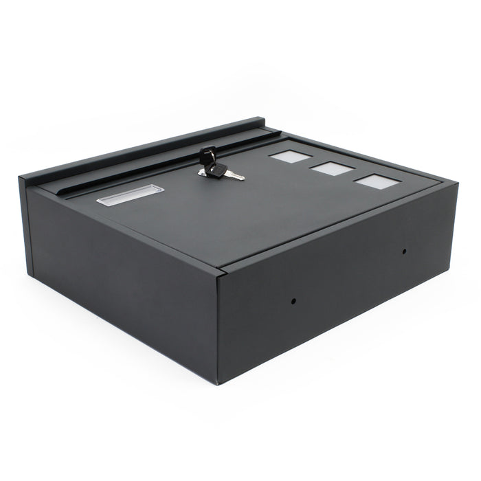 Cassetta postale singola V12 in acciaio verniciato a polvere antracite con finestrelle e vetrino portanome