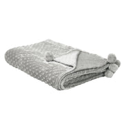Coperta Grigio Chiaro Plaid 200 x 220 con nappe Texture Popcorn Morbido Copriletto