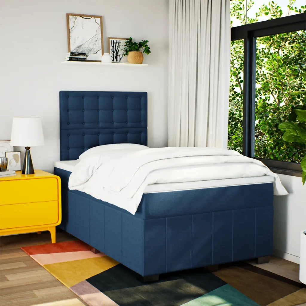 Giroletto a Molle con Materasso Blu 120x200 cm in Tessuto 3291655