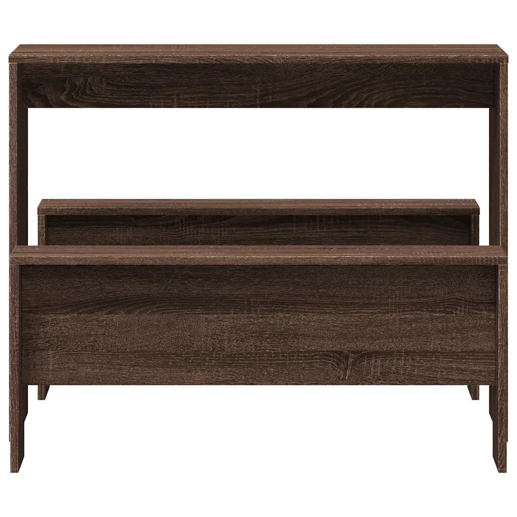 Set Tavolo da Pranzo e Panche 3 pz Rovere Marrone in Truciolato 855537