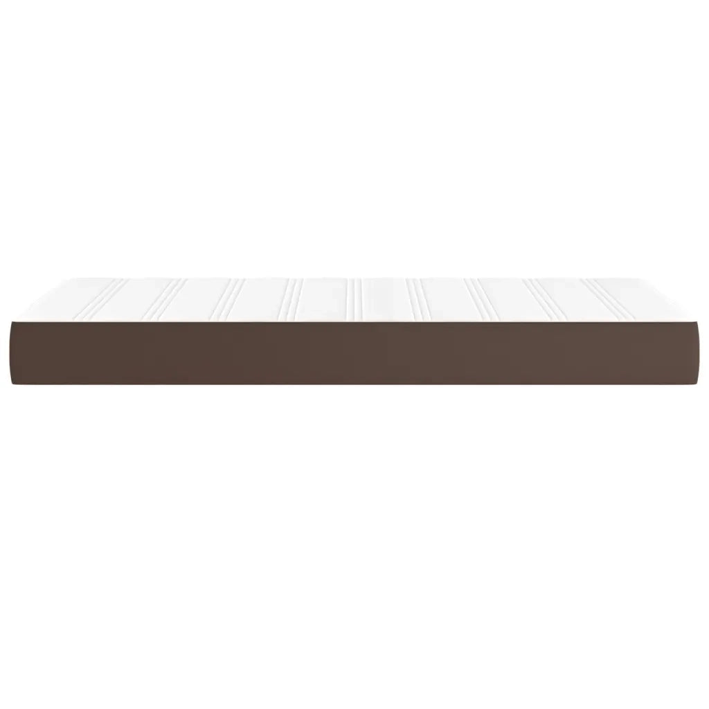 Materasso a Molle Insacchettate Rigidità Media Marrone 90x200x20 cm in Similpelle 347725